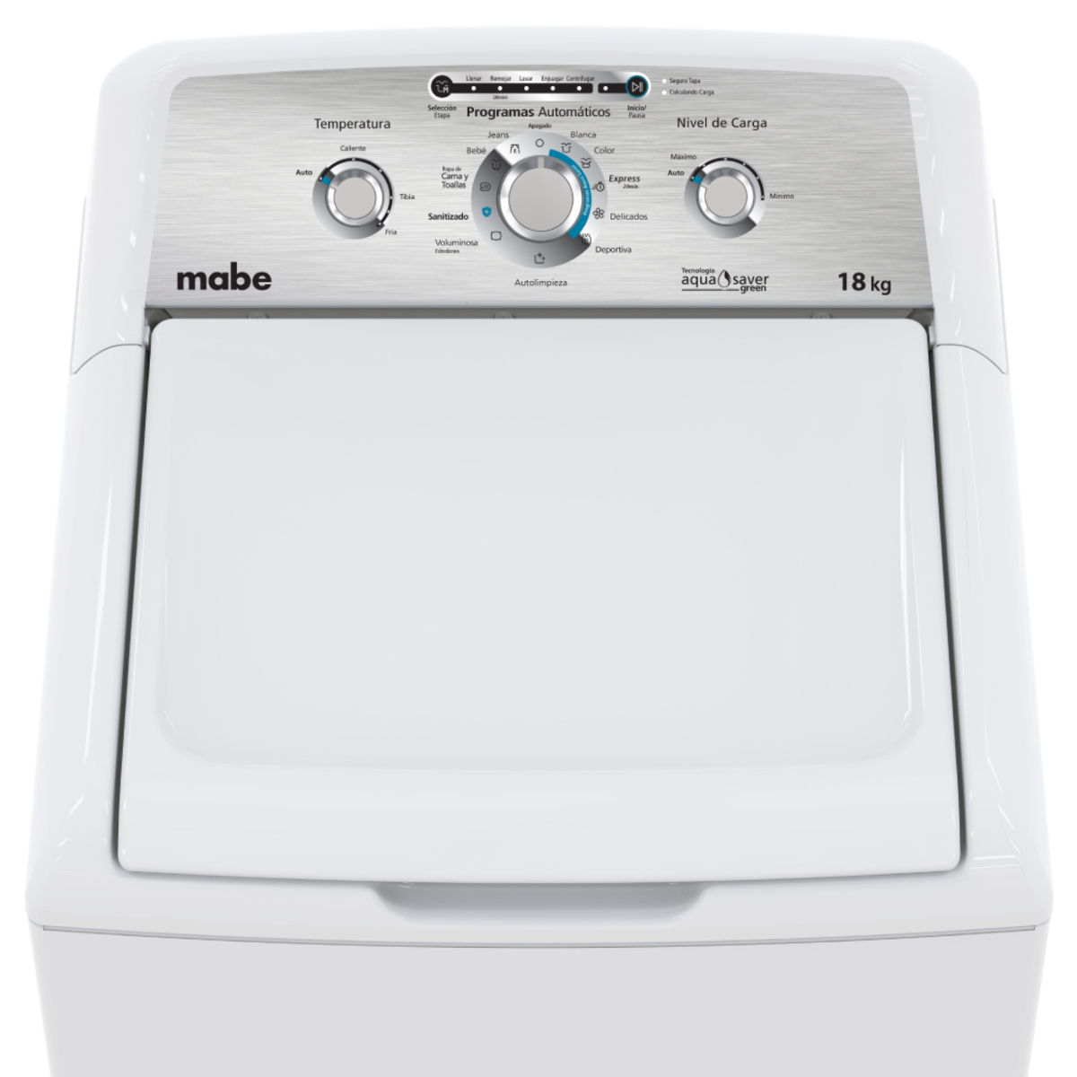 Lavadora Automática Aqua Saver Green MABE 18 kg Blanca con Sanitizado MODELO: LMA78113CBAB - Imagen 3
